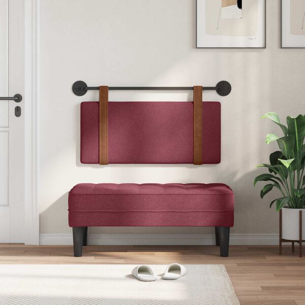 vidaXL H&aelig;ngende Hovedgavl V&aelig;gmonteret Vinr&oslash;d 90 x 55 x 5 cm Antik PU