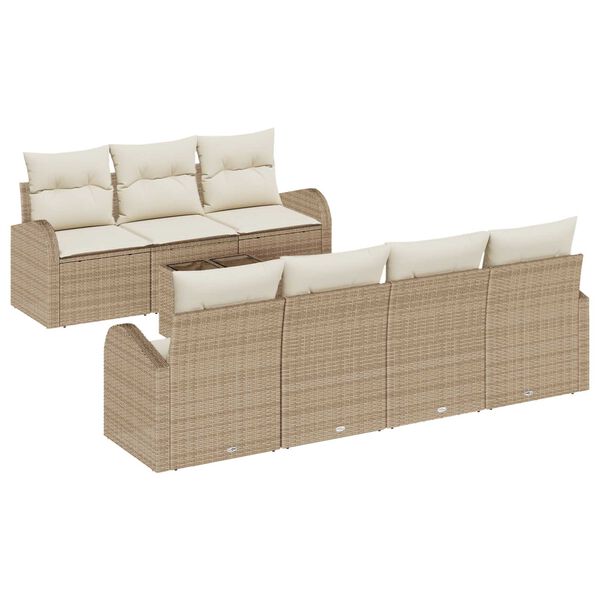 vidaXL Havesofa S&aelig;t Beige 55 x 55 x 37 cm polyrattan