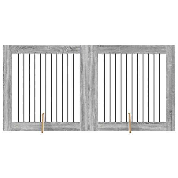 vidaXL Hundeleget&oslash;j 2 pcs Gr&aring; Sonoma 100 x 100 cm Galvaniseret st&aring;l