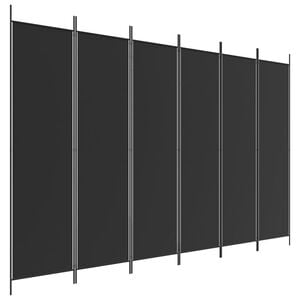 vidaXL 6-panels rumdeler 300x200 cm stof sort