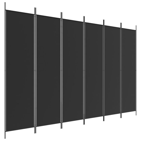 vidaXL 6-panels rumdeler 300x200 cm stof sort