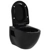 vidaXL v&aelig;gh&aelig;ngt toilet keramisk sort