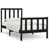 vidaXL sengeramme 75x190 cm Small Single massivt tr&aelig; sort