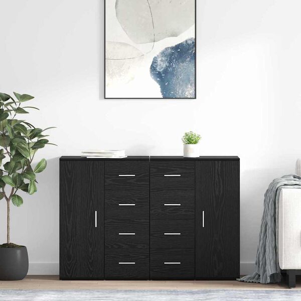 vidaXL Sideboards Corona 2 pcs Sort eg 59 x 39 x 80 cm Konstrueret tr&aelig;