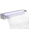 Rektangul&aelig;r vandfaldsfont&aelig;ne med LED-lys rustfrit st&aring;l 60 cm