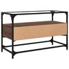 vidaXL tv-bord med glasplade 80x35x51 cm konstrueret tr&aelig; brun eg