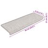 vidaXL selvkl&aelig;bende trappem&aring;tter 15 stk. 65x21x4 cm sisal-look platina