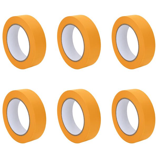 vidaXL Maler Maskeringstape 6 pcs Gul 30mm x 50m Papir