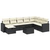 vidaXL sofas&aelig;t til haven 8 dele med hynder polyrattan sort