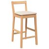 vidaXL barstole med hynder 2 stk. massivt gummitræ naturfarvet