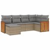 vidaXL sofas&aelig;t til haven 6 dele med hynder polyrattan beige