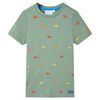 Kort&aelig;rmet T-shirt til b&oslash;rn str. 128 kakifarvet