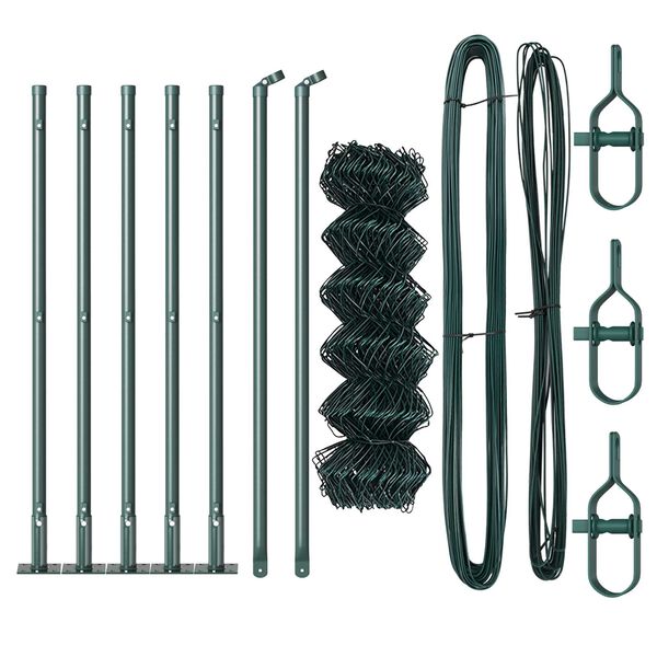 vidaXL Hegnsp&aelig;l Gr&oslash;n 10 x 0,4 m (40 x 40 mm net) St&aring;l og PVC