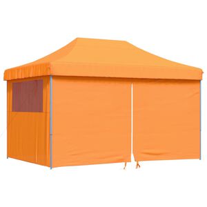 vidaXL foldbart pop-up festtelt med 4 sidev&aelig;gge orange