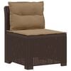 vidaXL 1-personers Havem&oslash;belsofa med Pudefyld Rattan Look PP Brun