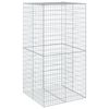 vidaXL gabionkurv med cover 100x100x200 cm galvaniseret jern