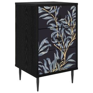 vidaXL Natskab DOKKUM Sort eg 36 x 33 x 61 cm Konstrueret tr&aelig;