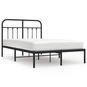 vidaXL sengeramme med sengegavl 120x190 cm metal sort