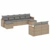 vidaXL spisebordss&aelig;t til haven 9 dele med hynder polyrattan beige