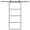 vidaXL skyded&oslash;r med hardwares&aelig;t 90x205 cm sikkerhedsglas aluminium