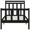 vidaXL sengeramme 100x200 cm massivt fyrretræ sort