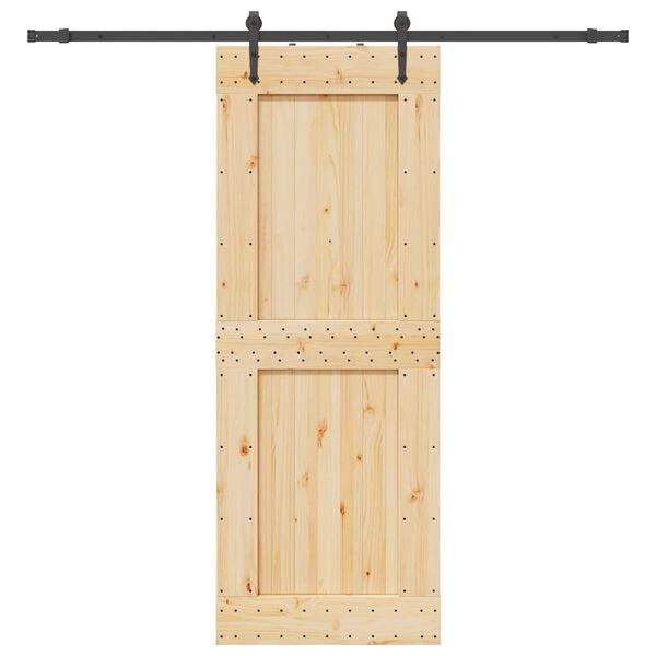 vidaXL skydedør med monteringssæt 85x210 cm massivt fyrretræ