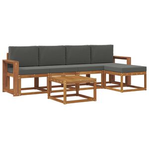 vidaXL Udend&oslash;rs sofagruppe med pude 6 pcs Naturlig og Antracit