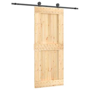 vidaXL Skyded&oslash;r Naturfarvet og sort 85 x 210 cm Massivt Fyrretr&aelig;