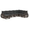 vidaXL Havesofa S&aelig;t 8 stk. Gr&aring; og M&oslash;rkegr&aring; polyrattan