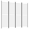 vidaXL 4-panels rumdeler 200x180 cm stof hvid