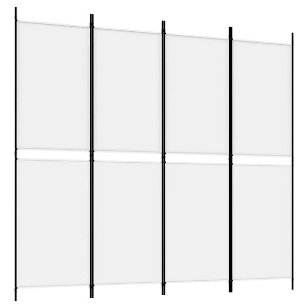 vidaXL 4-panels rumdeler 200x180 cm stof hvid