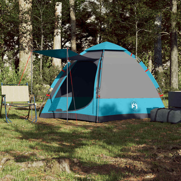 vidaXL 4-personers campingtelt quick-release bl&aring;