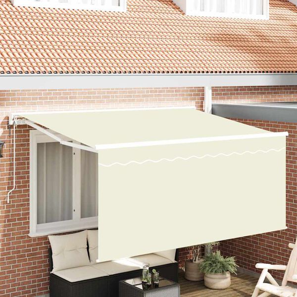 vidaXL Utr&aelig;kkelig Markise Creme 300 x 200 cm Polyester og Aluminium