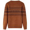 Sweater til børn str. 92 strikket cognacfarvet