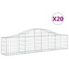 vidaXL buede gabionkurve 20 stk. 200x30x40/60 cm galvaniseret jern