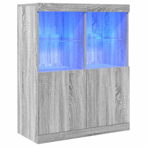 vidaXL sk&aelig;nk 81x37x100 cm konstrueret tr&aelig; gr&aring; sonoma-eg