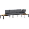 vidaXL sofas&aelig;t til haven 3 dele med hynder aluminium sort