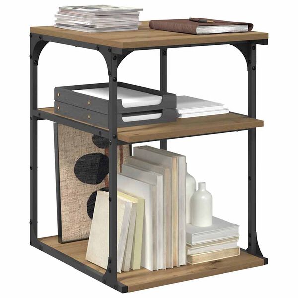 vidaXL Printerstand Artisan Egetr&aelig; 43 x 48 x 64 cm Konstrueret tr&aelig;