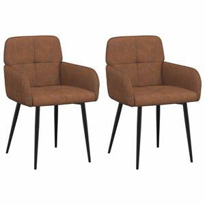 vidaXL Spisestole 2 stk. Faux Suede L&aelig;der Brun 59 x 56,5 x 85 cm