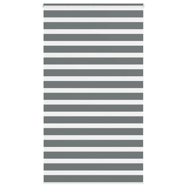 vidaXL zebragardin m&oslash;rkegr&aring; 130x230 cm stofbredde 125,9 cm polyester