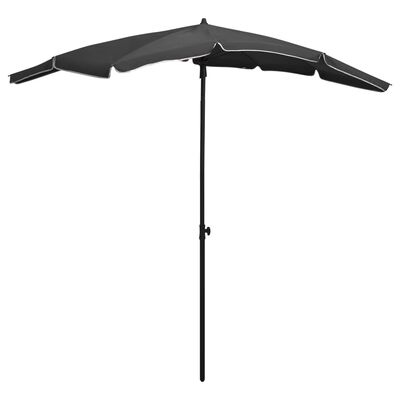 vidaXL parasol med stang 200x130 cm antracitgrå