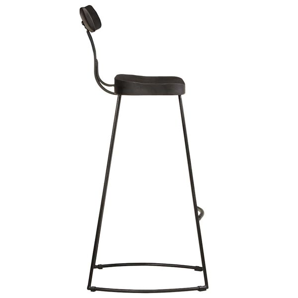 vidaXL barstole 2 stk. 49x43x103 cm massivt mangotræ sort