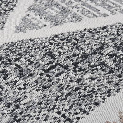 vidaXL gulvtæppe 120x180 cm bomuld sort og grå