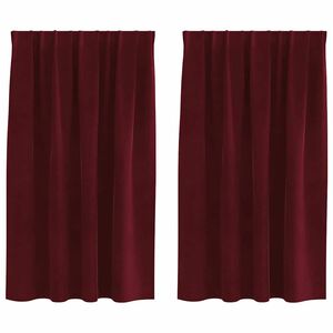 vidaXL M&oslash;rkl&aelig;gningsgardiner 2 pcs Vinr&oslash;d 140 x 140 cm Fl&oslash;jl