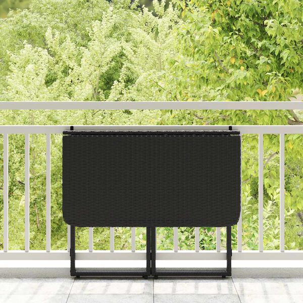 vidaXL foldbart havebord 90x51x75 cm polyrattan sort
