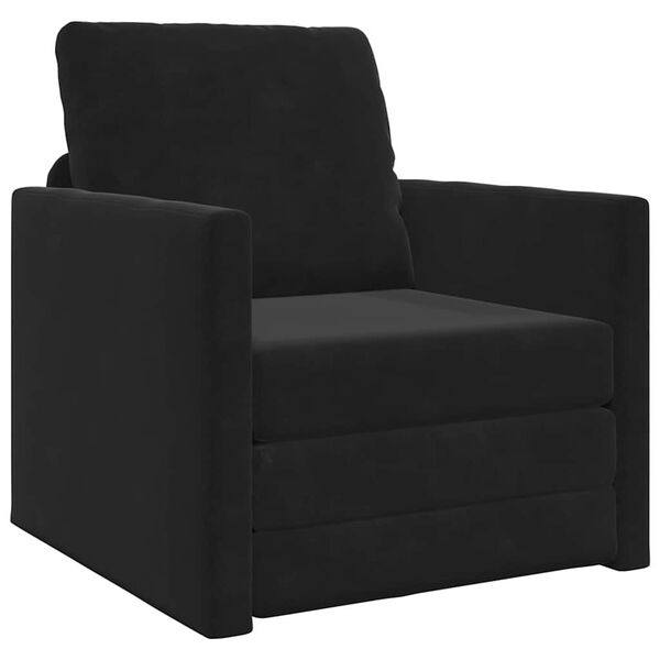 vidaXL Sovesofa Sort 74 x 77 x 81 cm Fløjl