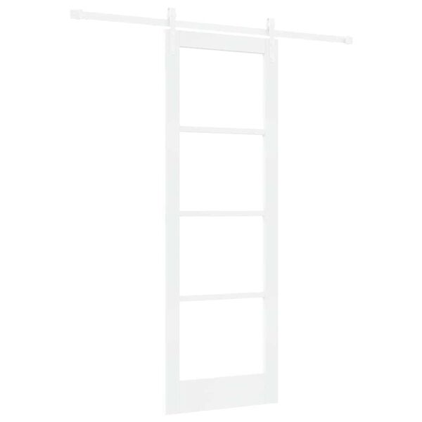 vidaXL Skyded&oslash;r ORKDAL Hvid 73,5 x 211 cm Massivt fyrretr&aelig; og glas