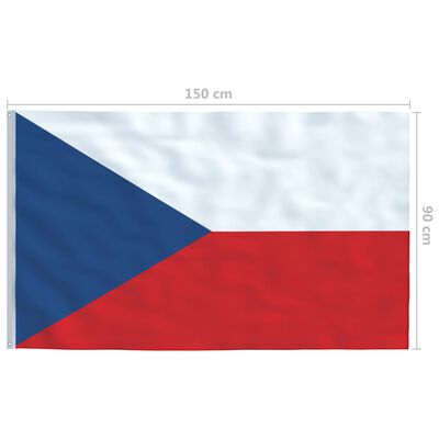 vidaXL Tjekkiets flag og flagstang 4 m aluminium