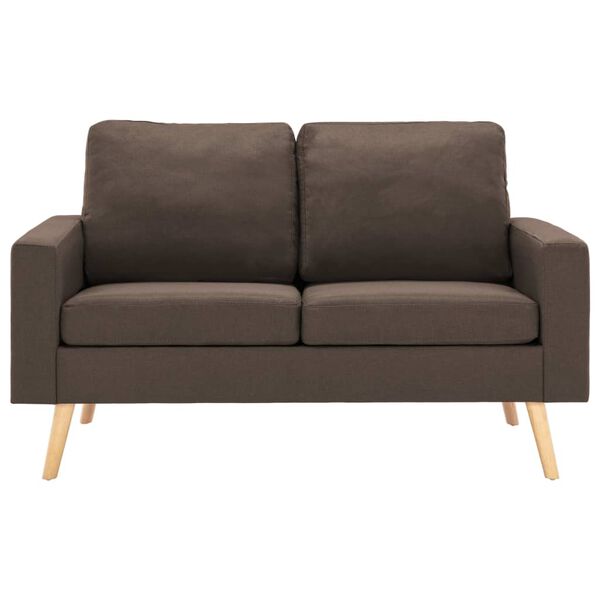 vidaXL 2-personers sofa stof brun