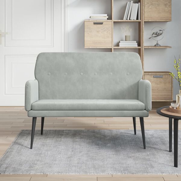 vidaXL bænk 108x79x79 cm velour lysegrå